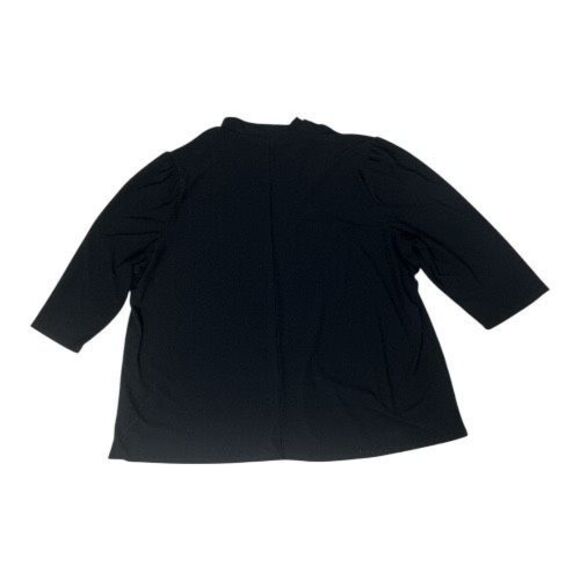 Chloe & Jasmine Black 3/4-Sleeve Blouse Plus Size 2X Cut Out Rhinestone Stretch - Picture 5 of 10